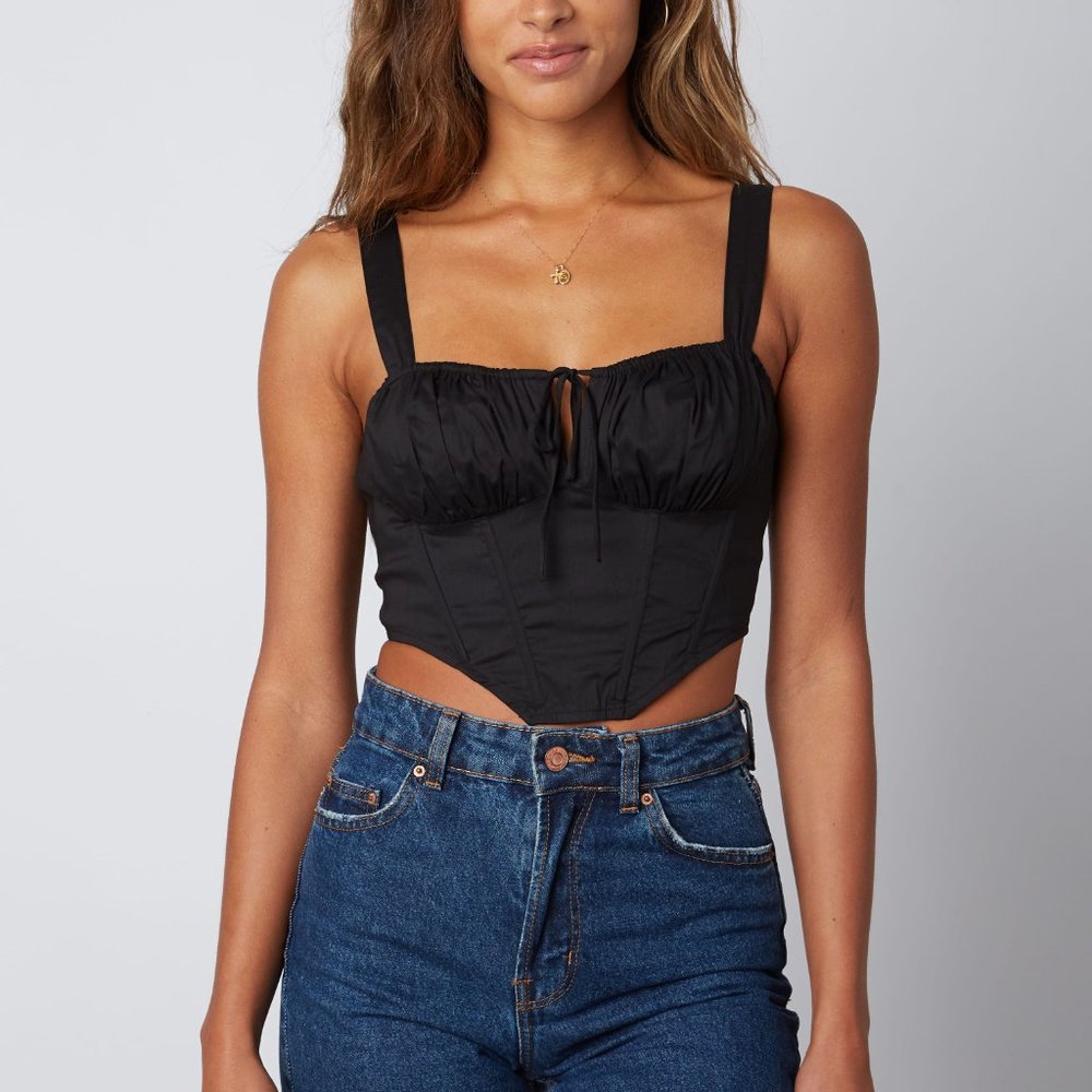 Black Structured Corset Top